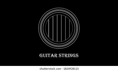 ilustración de cadenas de guitarra en un fondo negro