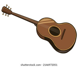 Illustration der Gitarre. Vektorgrafik auf weißem Hintergrund.