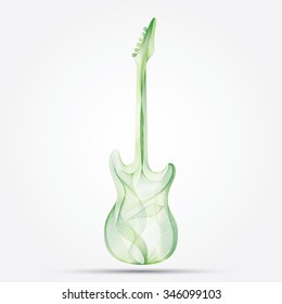 Illustration of guitar with wave design
