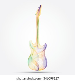 Illustration of guitar with wave design