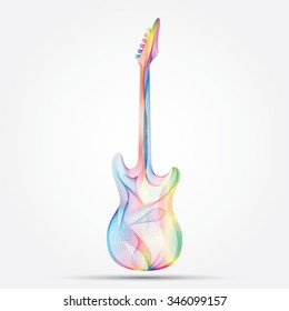 Illustration of guitar with wave design