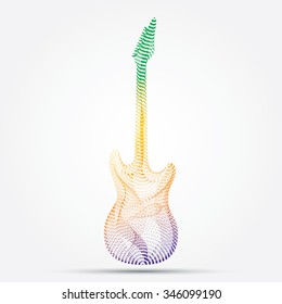 Illustration of guitar with wave design