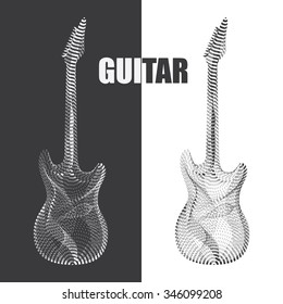 Illustration of guitar with wave design