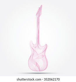 Illustration of guitar with wave design