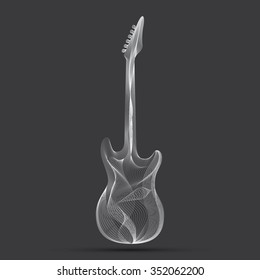 Illustration of guitar with wave design