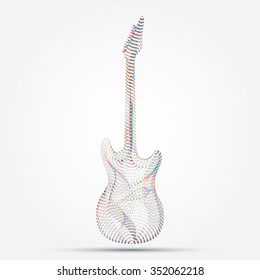 Illustration of guitar with wave design
