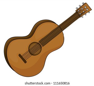 illustration of a guitar in white background