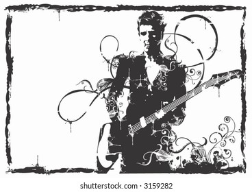 Illustration of a guitarist