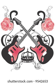 Illustration of guitars