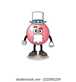 Illustration of gum ball cartoon with i want you gesture , character design