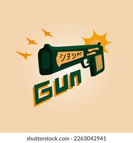 illustration gun vector design. Suitable for t-shirt design, wallpaper etc