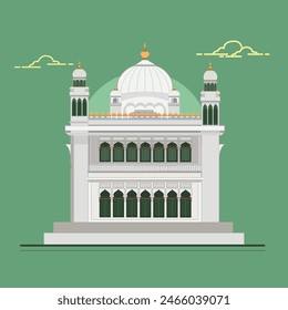 illustration of a gurdwara in white color
