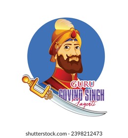 illustration of Guru Gobind Singh Jayanti Sikh festival and celebration in Punjab