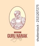 Illustration of Guru Nanak Dev Ji Maharaj the First Sikh Guru of Ten Guru
