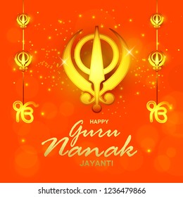 Illustration Of Guru Nanak Jayanti Background.