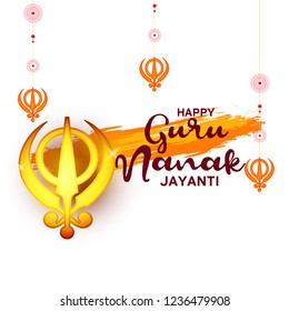 Illustration Of Guru Nanak Jayanti Background.