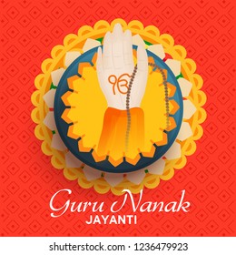 Illustration Of Guru Nanak Jayanti Background.