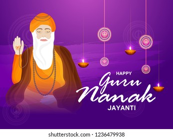 Illustration Of Guru Nanak Jayanti Background.