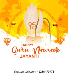 Illustration Of Guru Nanak Jayanti Background.