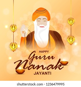 Illustration Of Guru Nanak Jayanti Background.