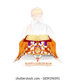 illustration of Guru Nanak Jayanti celebrating birthday Gurpurab, Guru Nanak Jayanti festival of Sikh celebration background
