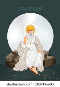 illustration of Guru Nanak Jayanti celebrating birthday Gurpurab, Guru Nanak Jayanti festival of Sikh celebration background
