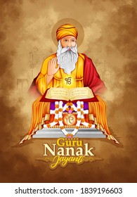 illustration of Guru Nanak Jayanti celebrating birthday Gurpurab, Guru Nanak Jayanti festival of Sikh celebration background
