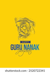 Ilustração do Guru Nanak. Guru Nanak Jayanti festival de Sikh. modelo vetorial.