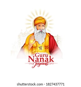 Illustration Guru Nanak Jayanti Happy Gurpurab Stock Vector (Royalty ...