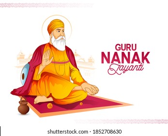 illustration of Guru Nanak Jayanti, religious festival of Sikh