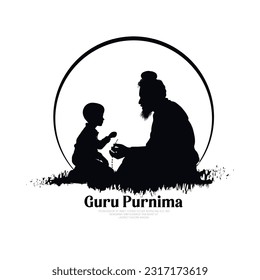 Illustration of Guru Purnima the Day Of Honoring Celebration of Guru 