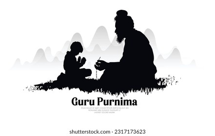 Illustration von Guru Purnima zum Tag der Ehrerbietung von Guru 