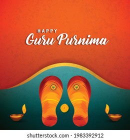 illustration for Guru Purnima with nice and creative design , Indian festival Holiday  concept , banner, poster, flyer , vector 