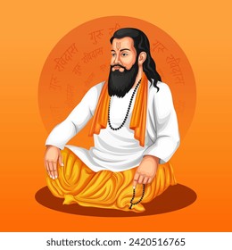 illustration of Guru Ravidas Jayanti. Guru Ravidas a famous 15th to 16th-century poet, saint, and philosopher of India