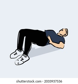 illustration of a guy doing a glute bridge