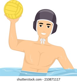 Illustration of a Guy Playing Water Polo