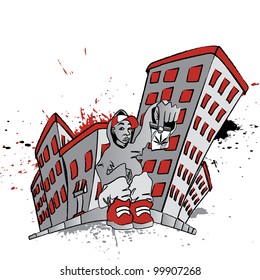 Illustration of a guy sitting with a pot bag
