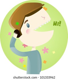 Illustration of a guy talking on the phone.