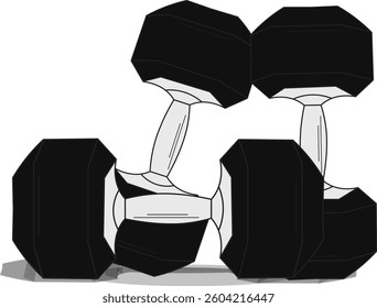 The Illustration of Gym Tools Called Dumbbell