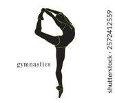 An illustration of gymnast, Vector silhouette of tall gymnast, A tall lady performing salsa dance