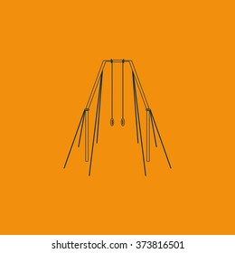 Illustration of gymnastic rings icon.