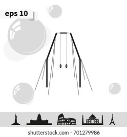 Illustration of gymnastic rings icon.