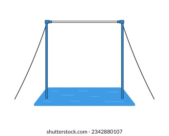 Illustration of gymnastics horizontal bar equipment.