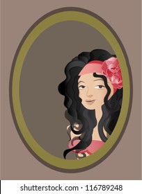 Illustration of gypsy portrait