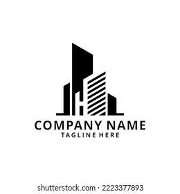 ILLUSTRATION H BUILDING CONSTRUCTION LOGO DESIGN VECTOR