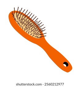 An illustration of a hair brush. Hair care.