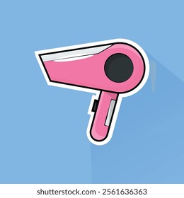 Illustration of Hair Dryer in Flat Design