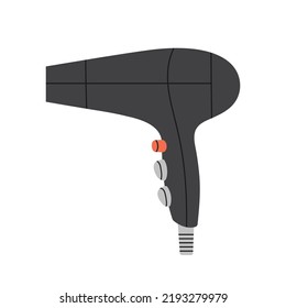 Illustration of a hair dryer. Hair styling products. Hand drawn vector illustration isolated on white background. Beauty and fashion, self care routine and online shopping concept