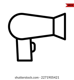 illustration of hairdryer line icon 