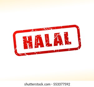Illustration of halal text buffered on white background